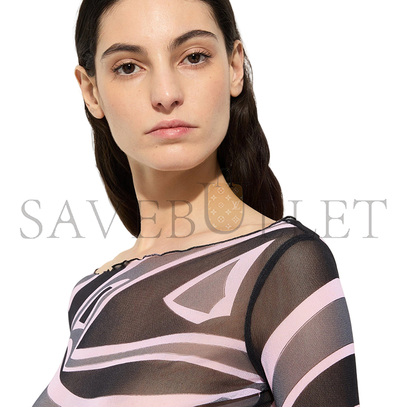 PUCCI LABIRINTO PRINT TULLE DRESS 5UJI355U749047